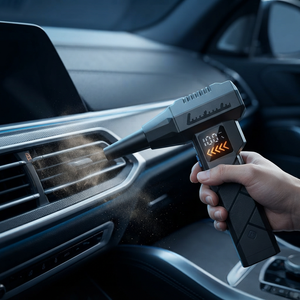 Jet blower pictured near a dashboard vent